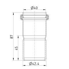 Line drawing of an adaptor from the series Adaptor-System X.