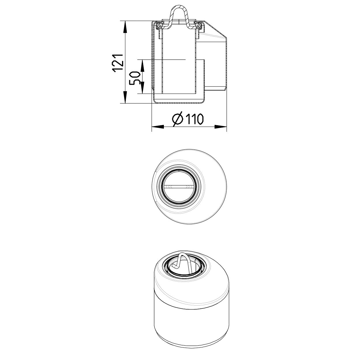 Line Drawing - Water trap-WaterLine channel