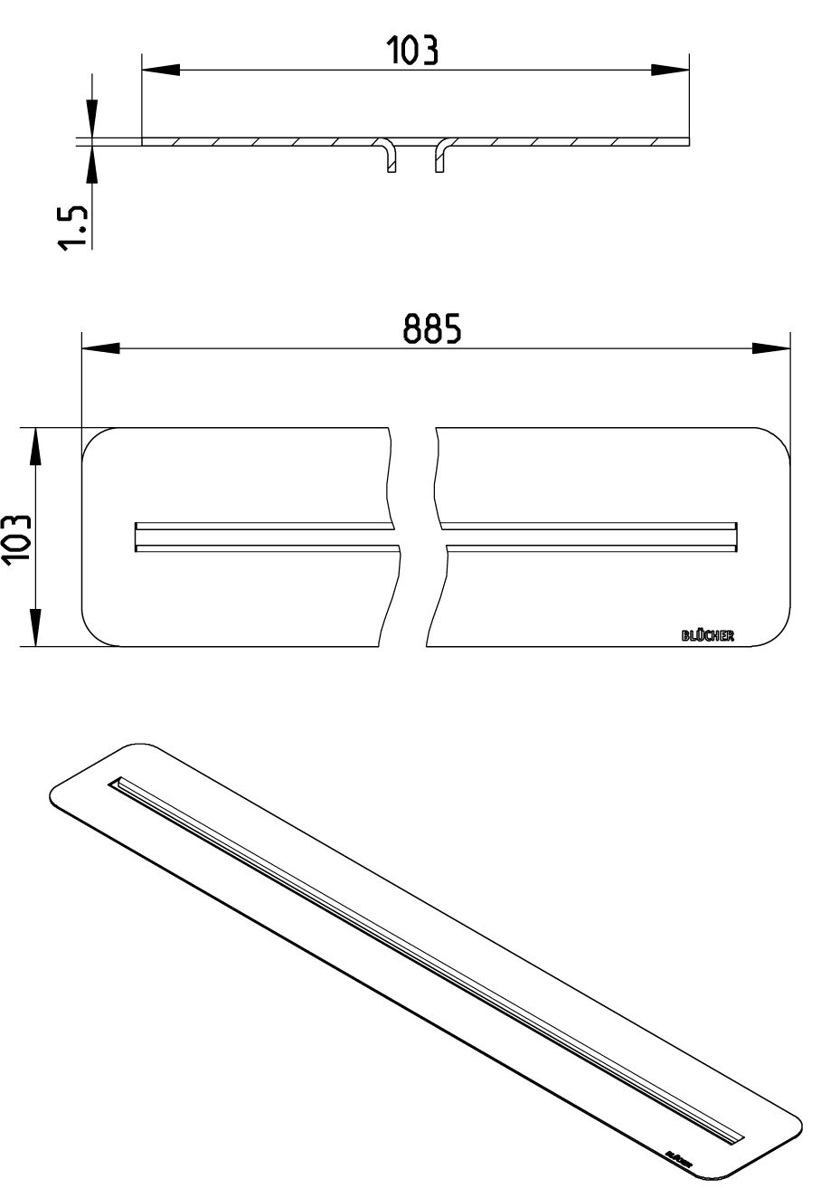 Line Drawing - Grating-WaterLine channel