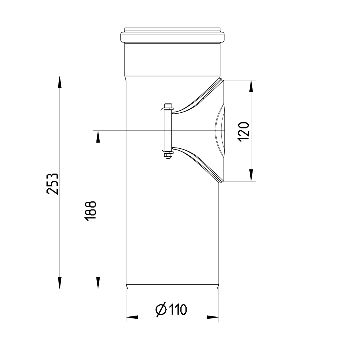 Line Drawing - Straight pipe-access