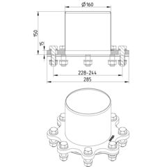 Line Drawing - Adaptor-flange-univeral