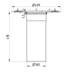 Line drawing of a lower part from the series Lower part-single ply membrane.