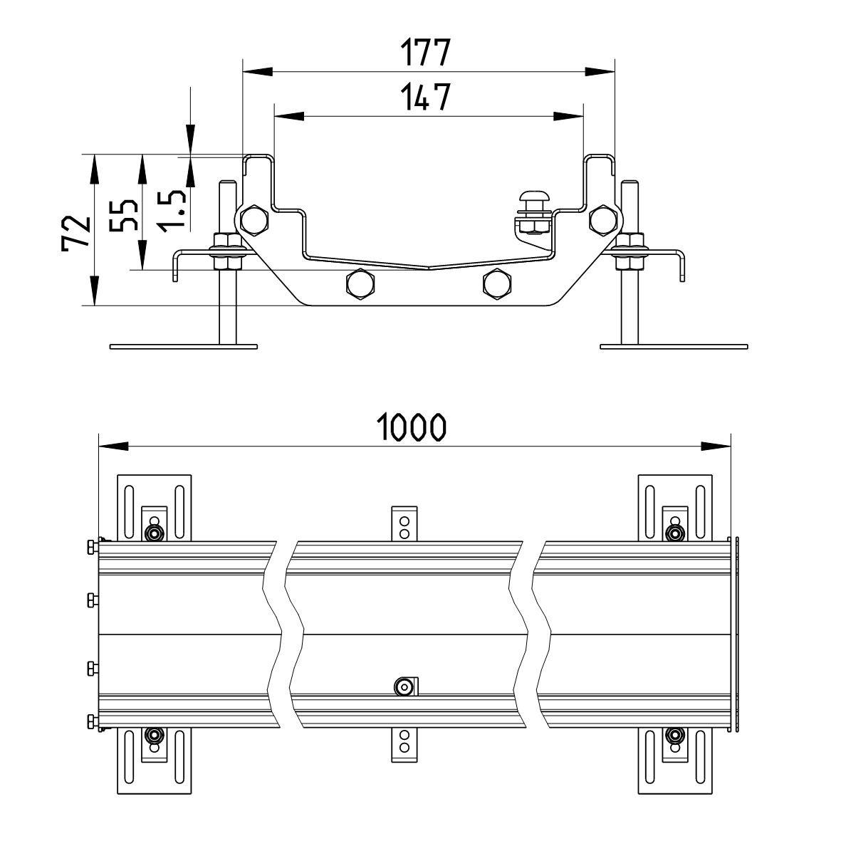 Line drawing of a channel from the series Channel-No membrane.