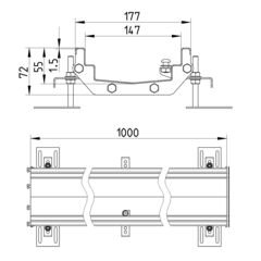 Line drawing of a channel from the series Channel-No membrane.