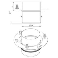 Line drawing of an other product from the series Roof-stand pipe.